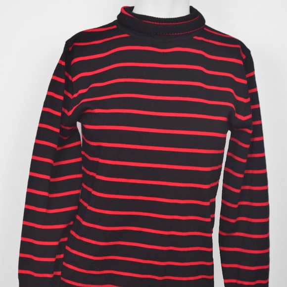 Grane Red & Black Striped Turtleneck (XL) - Picture 2 of 6